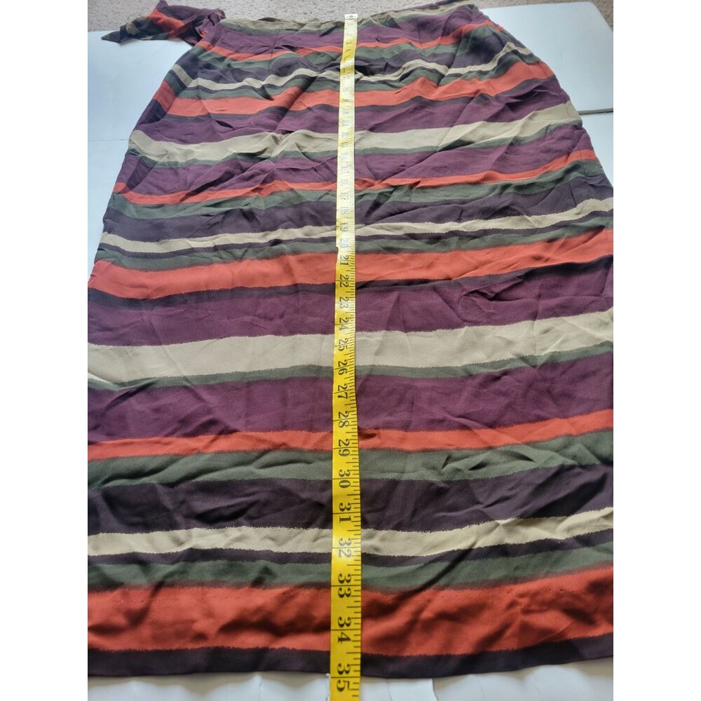 Silk Collections Burgundy Orange Long Maxi Skirt Size 14 !00% Silk Old Money - Picture 3 of 9